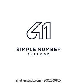 letter number 641 creative simple modern line art smart template logo design vector