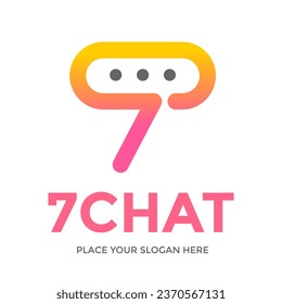 Letter or number 7 chat vector logo template. This design use communication symbol. Suitable for business