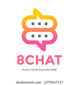 Letter or number 8 chat vector logo template. This design use communication symbol. Suitable for business