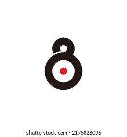 Letter a number 8 off, circle geometric symbol simple logo vector