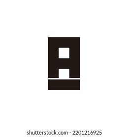 Letra A número 8, cuadrado, símbolo geométrico simple vector de logotipo