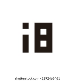 Letter i number 8 square geometric symbol simple logo vector