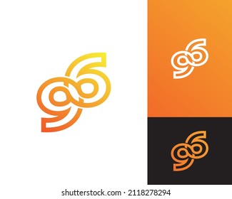 Letter or number 96 or 69 logo design, eps10 isolated