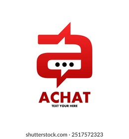 Letter a or number chat vector logo template. This design use communication symbol. Suitable for business.