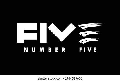 Letter Number FIVE logo design