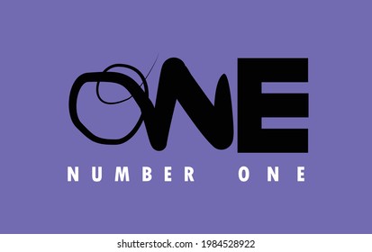 Letter Number ONE logo design