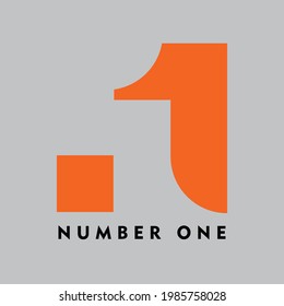 Diseño del logotipo de la carta número uno