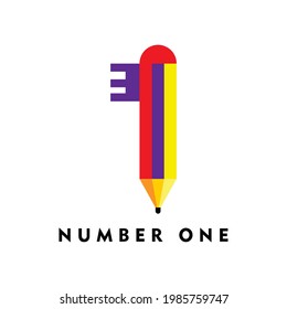 Letter Number ONE logo design