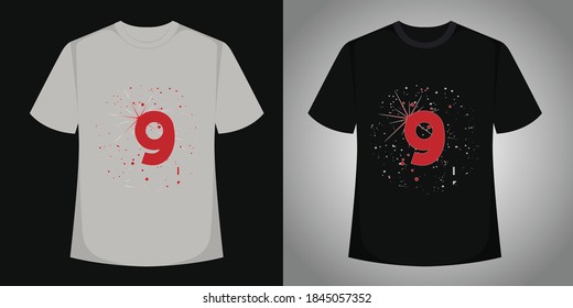 diseño de camiseta de carta de número.