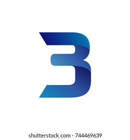 Letter numeral three logo vector