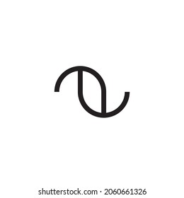 letter N,V and U leaves simple logo vector symbol