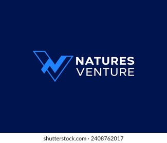 Letter NV VN Simple Monogram Logo