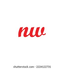 Letter nw connect,  unique geometric symbol simple logo vector
