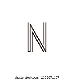 Letter NW lines geometric simple symbol logo vector