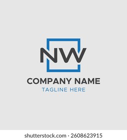 Letter NW monogram logo with vector template design