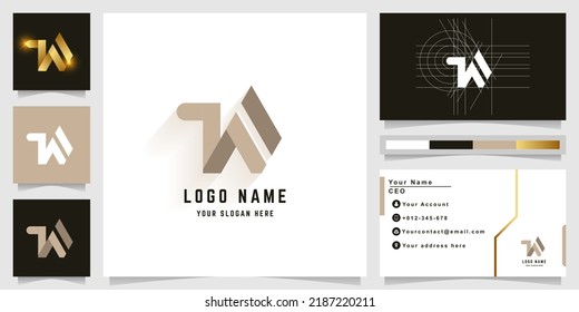 Letra NW o logotipo de monograma NF con diseño de tarjeta de visita