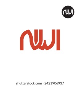 Diseño de logotipo de monograma de carta NWI