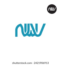 Diseño de logotipo de monograma de carta NWV