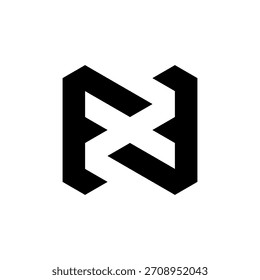 Letter NX creative negative space monogram logo