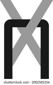 Material vectorial de diseño de logotipo de carta nx