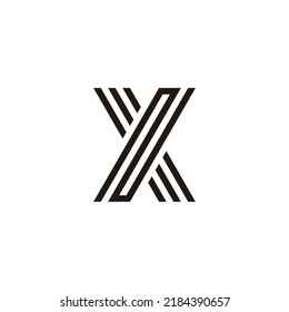 Letter NX XN N X lines geometric symbol simple logo vector
