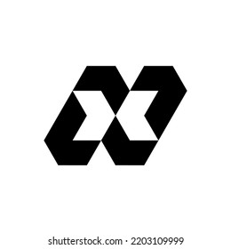 Letter NX XN negative space monogram logo