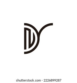 Letter Ny curve geometric symbol simple logo vector
