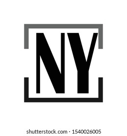 a letter ny flat icon logo vector