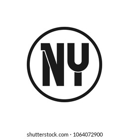 letter NY inside circle logo design
