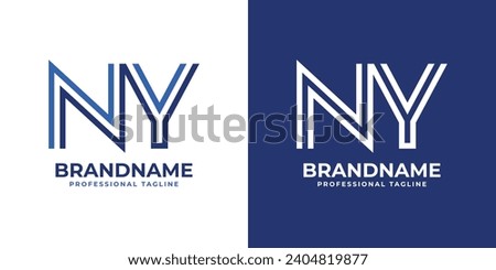 Letter NY Line Monogram Logo, suitable for business with NY or YN initials