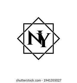 Letter NY luxury logo design vector