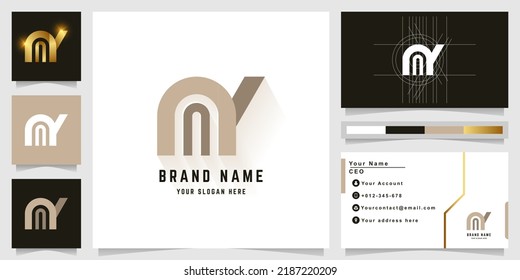 Letter nY-Logo oder Monogramm-Logo mit Visitenkartendesign