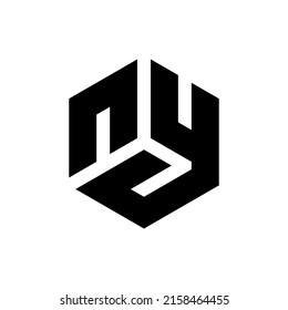 Letter NY polygon logo design