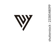 Letter Ny triangle geometric symbol simple logo vector
