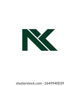 letter nyk simple geometric stripes line logo vector