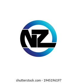 Letter NZ circle logo design vector