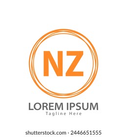 letra NZ logo. NUEVA ZELANDA Ilustración vectorial de diseño de logotipo de NZ para empresa creativa, negocio, industria
