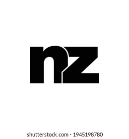 Letra NZ simple vector de diseño de logotipo