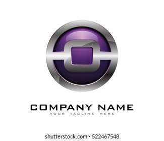 Letter O 3D Chrome Circle Logo Design Template