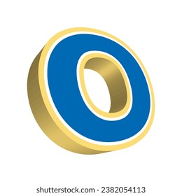 Letra O. vector de diseño 3D