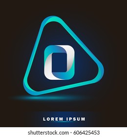 Letter O. 3d Logo and template for business