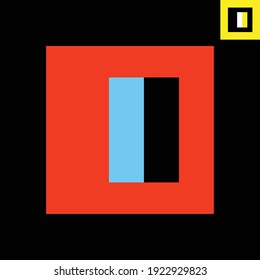 Letter O 3D Look Logo Design In Bauhaus Style. Vector Logo In EPS 8.