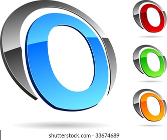 Letter "O"  3d vector icons such logos.