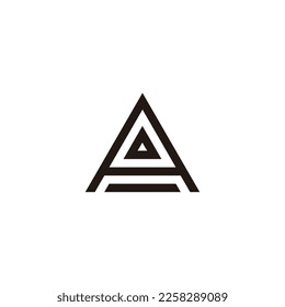Letter o in A, triangle geometric symbol simple logo vector