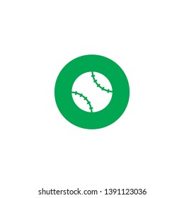letter O abstract baseball ball icon logo design concept