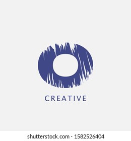 Letter O Abstract Brush Stroke  Logo design. Classy monogram Paint Logo Letter Icon with Elegant  brush shape Vector Design concept.