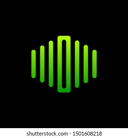 letter O abstract for information technology and digital. minimalist sound music equalizer icon. audio logotype Unique and simple element. -vector