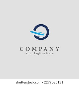 Letter O Air Travel Logo Design Template