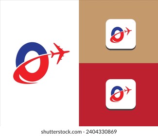 Letter O Air Travel Logo Design Template