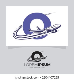 Letter O Airplane Logo Vector Design inspiration